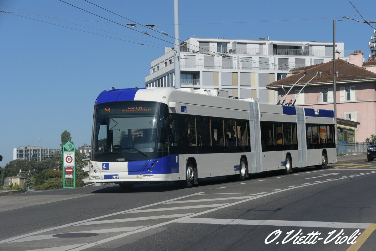 Trolleybus articulé Hess LighTram 25 701
Ici à Lausanne Bonne Espérance
le 07 Août 2020