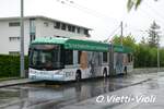 Trolleybus articulé Hess BGT-N2C 850 avec la pub BCV   Ici à Lausanne Désert  le 10 Mai 2021