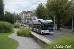 Trolleybus articulé Hess BGT-N2D 886  Ici à Lausanne Avenue du Théâtre  le 17 Juillet 2020