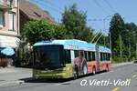 Trolleybus articulé Hess BGT-N2D 876 avec la nouvelle pub pour Denner 
Ici à Chailly-Village
le 29 Juillet 2021
