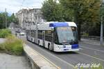 Trolleybus articulé Hess LighTram 25 701  Ici à Lausanne Avenue du Théâtre  le 17 Juillet 2020
