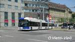 Trolleybus articulé Hess LighTram 25 707  Ici au carrefour de Lausanne Chauderon  le 10 Juin 2021