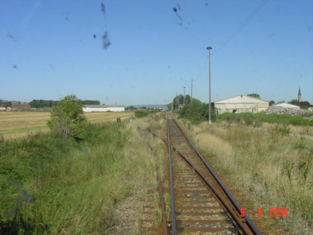 Die Einfahrtsweiche vom Bahnhof Gehofen am 08.09.2004, Fahrtrichtung Artern. (Foto: Carsten Klinger)