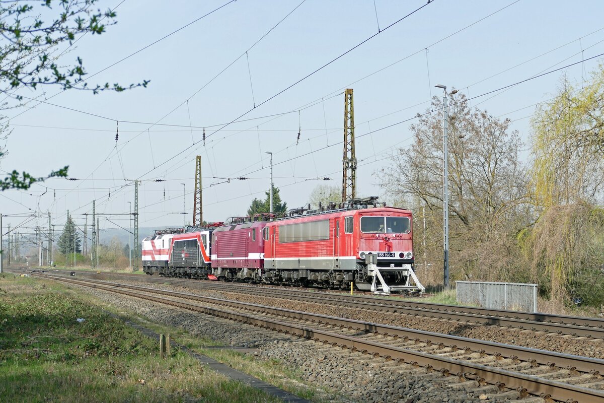 FWK 155 196-9 am Ostersonntag, dem 31.03.2024 in der EBS-Abstellung in Naumburg (S) Hbf. (Foto: Wolfgang Krolop)