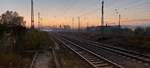 Abendstimmung am 14.11.2020 in Naumburg Hbf.