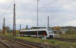 Abellio 1648 907 als RB 80562 nach Wangen (U), am 12.11.2023 bei der Ausfahrt in Naumburg (S) Hbf.