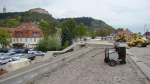Baustelle der zuk�nftigen Schnittstelle zwischen Bus und Bahn, am 01.05.2013 am Hp Freyburg.