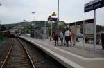 Der Bahnsteig vom Haltepunkt in Freyburg am 13.09.2015.