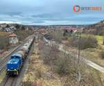 ITX 346 002 mit Kesselwagen vom Bahnhof Vitzenburg nach Gro�korbetha, am 28.01.2025 in Freyburg (U) Bbf.