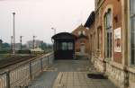 Der Stadtseiteneingang zur Bahnsteigunterf�hrung in Laucha im April 1988.