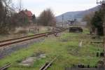 Blick in den Bahnhof Laucha am 08.12.2013.