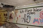 Am 13.10.2015 dokumentierte G�nther G�bel die teilweise Zusch�ttung der Lauchaer Bahnhofsunterf�hrung.