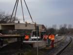 Der Anfang des neuen Bahnsteiges in Kichscheidungen.