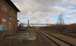 Der ehemalige Bf Karsdorf mit den zur�ckgebauten Bahnsteigen am 19.02.2012.