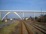 Die neue Unstruttalbr�cke am 16.03.2015 in Karsdorf.