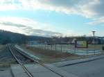 Ruhender Streckenabschnitt der Unstrutbahn in Wangen.
