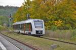 Abellio 1648 910 als RB 80559 von Wangen (U) nach Naumburg (S) Ost, am 21.10.2020 bei der Einfahrt in den Bahnhof Nebra.