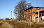Das Bahnhofsgel�nde in Gehofen nachdem Freischnitt durch die DRE; 14.01.2012.