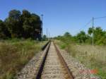 Das Unstrutbahngleis im Bereich vom Bf Reinsdorf (b Artern); 09.09.2004 (Foto: Carsten Klinger)
