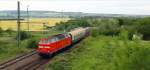 Das Erfuter U-Boot 219 084 erreicht am 14.06.2011 mit Rbz 74398 Erfurt-Halberstadt den Bahnhof Artern.