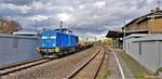 Die PRESS 204 031-1 konnte am 14.10.2022 im Bahnhof Artern fotografiert werden, wo sie einen Langschienenzug nach Erfurt bespannte.