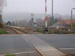 Hinter dem ehemaligen Posten 3 in Freyburg wird derzeit der neue Haltepunkt Freyburg gebaut; 07.11.2011 (Foto: G�nther G�bel)