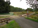 Ein Bahn�bergang bei km 9,4 am 05.10.2013 in Balgst�dt.