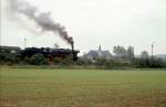 DR 44 1093-2 am 01.10.1989 mir dem Geburtstagssonderzug von Naumburg Hbf nach Artern, bei der Ausfahrt in Balgst�dt.