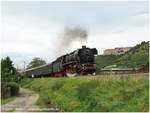 EFSFT 44 1486-8 und die CLR 229 181-3 am Zugschluss mit dem DPE 24179 von Freyburg nach Magdeburg Hbf, am 09.09.2017 in Nißmitz.