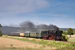 Die 44 1486-8 von den Eisenbahnfreunden aus Staßfurt mit dem DPE 24588 von Freyburg nach Biederitz, am 08.09.2018 bei Kleinjena.