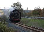 DLW 50 3501 mit dem Lr 74611 von Freyburg nach Karsdorf, am 24.10.2010 bei Balgst�dt.