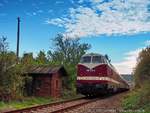 Am 20.10.2019 hatte die 118 719-4 der Erfurter Bahnservice GmbH die Ehre den  Rotkäppchen- Express II  aus Eisenach zu befördern.