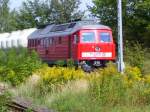MEG 315 (92 80 1232 489-5 D-MEG) wartet am 29.08.2007 im Bf Karsdorf mit einem Zementzug auf die Ausfahrt Richtung Naumburg.
