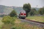 LEG 132 158-7 mit dem DPE 75910 von Profen nach Karsdorf, am 08.09.2013 zwischen Freyburg und Balgst�dt.