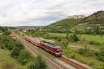 EBS 132 334-4 mit dem DPE 74383 von Karsdorf nach Naumburg Hbf, am 20.08.2016 bei der Ausfahrt in Freyburg.