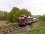 Am 01.05.2019 verkehrte die EBS 132 293-2 mit dem DPE 74225  Finne-Unstrut-Xpress  von S�mmerda nach Karsdorf.