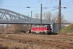 EBS 132 334-4 als Tfzf aus Karsdorf, am 18.02.2019 in Naumburg Hauptbahnhof.