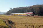EBS 132 334-4 brachte am 18.02.2019 den leeren EBS-St�dteExpress zur�ck nach Karsdorf.