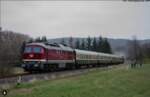 EBS 132 293-2 mit dem leeren  Rotkäppchen-Express I  Lr 16992 von Freyburg zur Abstellung nach Karsdorf, am 24.03.2019 in Balgstädt.