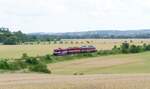 Am 06.07.2020 überführte die EBS 110 001 bei Kleinjena die 142 110 und die 132 334 ab Naumburg (S) Hbf nach Karsdorf.