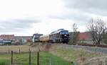 EBS 232 592-6 mit einer �berf�hrung von Naumburg (S) Hbf nach Karsdorf, am 21.02.2024 auf der Unstrutbahn in Ro�bach.