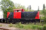 EBS 346 603-4 dr�ckte am 15.05.2014 neue Staubgutwagen aus dem Anschluss der EBS in den Bbf Karsdorf um diese f�r die MEG 221 bereitzustellen.