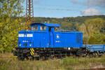 PRESS 346 003-4 (345 208) mit dem DGS 59798 von Espenhain nach Karsdorf, am 23.10.2023 in Naumburg (S) Hbf.