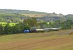 PRESS 204 022-2 + EMBB 52 8154-8 mit dem DPE 80578 von Leipzig-Plagwitz zum Winzerfest in Freyburg, am 08.09.2012 bei Ni�mitz.