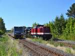 Am 19.07.2018 rollte ein Lokzug mit EBS 204 900-5 + 202 597-1 von Naumburg Hbf nach Karsdorf.