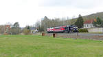 EBS 202 597 mit FWK 155 119 und EBS 243 822 auf �berf�hrungsfahrt Richtung Karsdorf, am 08.04.2021 in Balgst�dt.