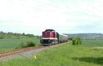 Am 19.05.2023 überführte die EBS 110 001-5 in Kleinjena zwei Wagen für Zwickau bis Naumburg (S) Hbf.