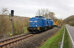 Schwellenwechsel auf der Unstrutbahn am 24.11.2024 zwischen Balgstädt und Laucha mit 204 012-4 & 204 022-2 der PRESS.