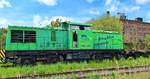 Die 202 655-7 der Bahnbetrieb Gera GmbH war am 04.05.2026 in Ro�leben, um dort abgestellte Containertragwagen zuholen. (Foto: IG Unstrutbahn)