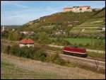 Die 202 703-5 der Leipziger Eisenbahngesellschaft setzte nach der Ankunft des  Rotk�ppchen-Express  aus Altenburg im Bf Freyburg um und fuhr den Leerzug zur Abstellung nach Naumburg Hbf; 03.10.2010
